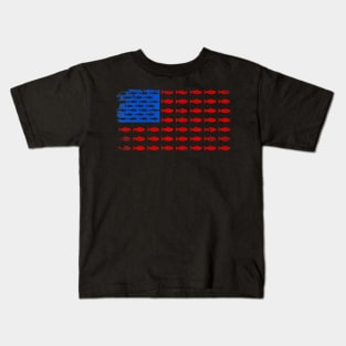 Fishing USA flag Kids T-Shirt